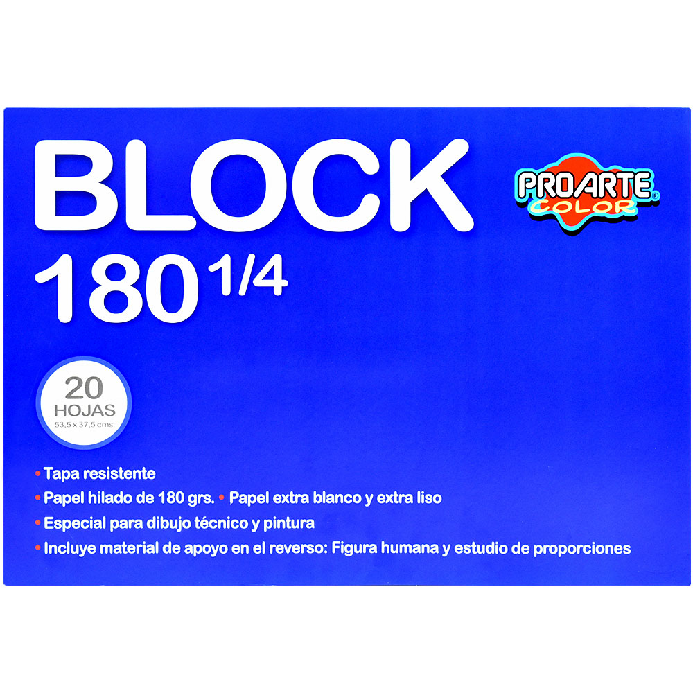 Block Dibujo Proarte N° 180 1/4 20 Hojas - Arcoiris Libreria