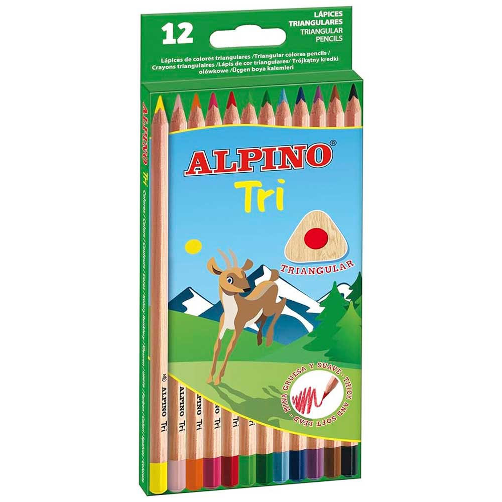 Lapices 12 Colores Triangular Alpino - Arcoiris Libreria